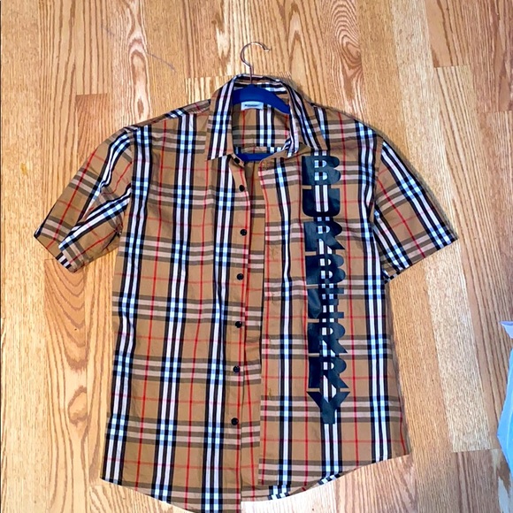 burberry button up shirt short sleeve